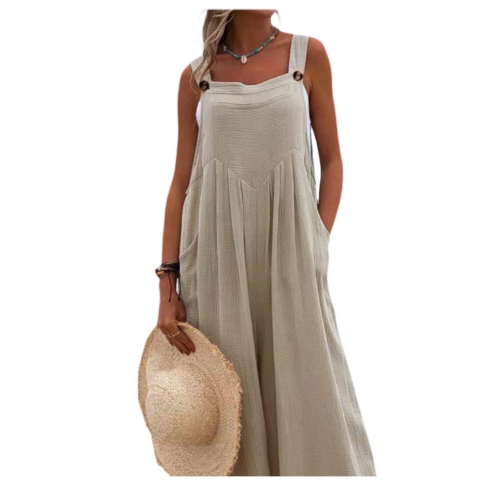 Overalls boutique oversized size Medium Tan